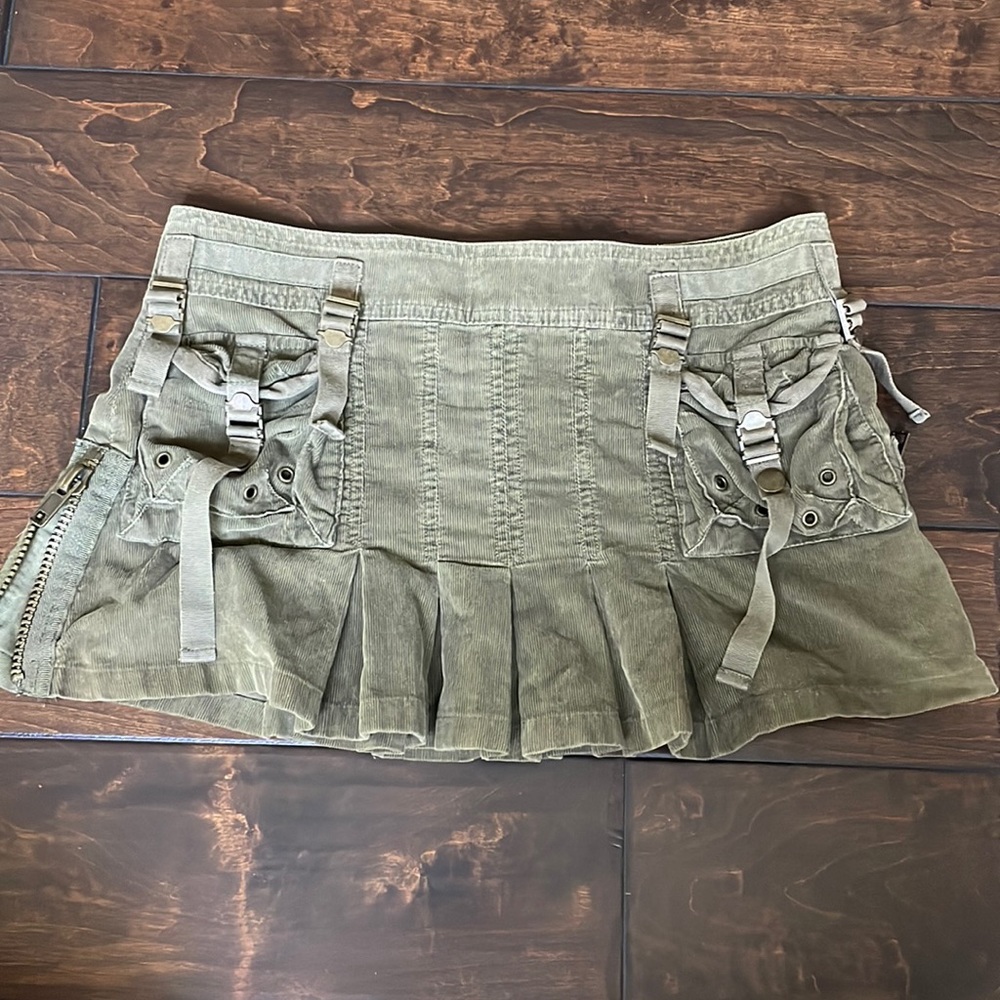 Army Green Y2K Mini Skirt